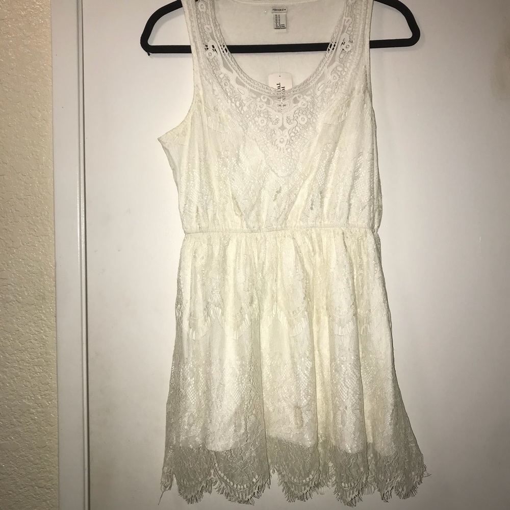 Flowy ivory lace dress